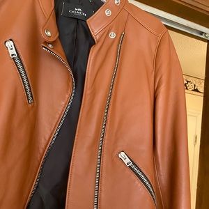 Nearly new leather Coach jacket